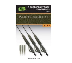 Montáž Naturals Submerge Power Grip Lead Clip Leaders 75cm 40lb 3ks